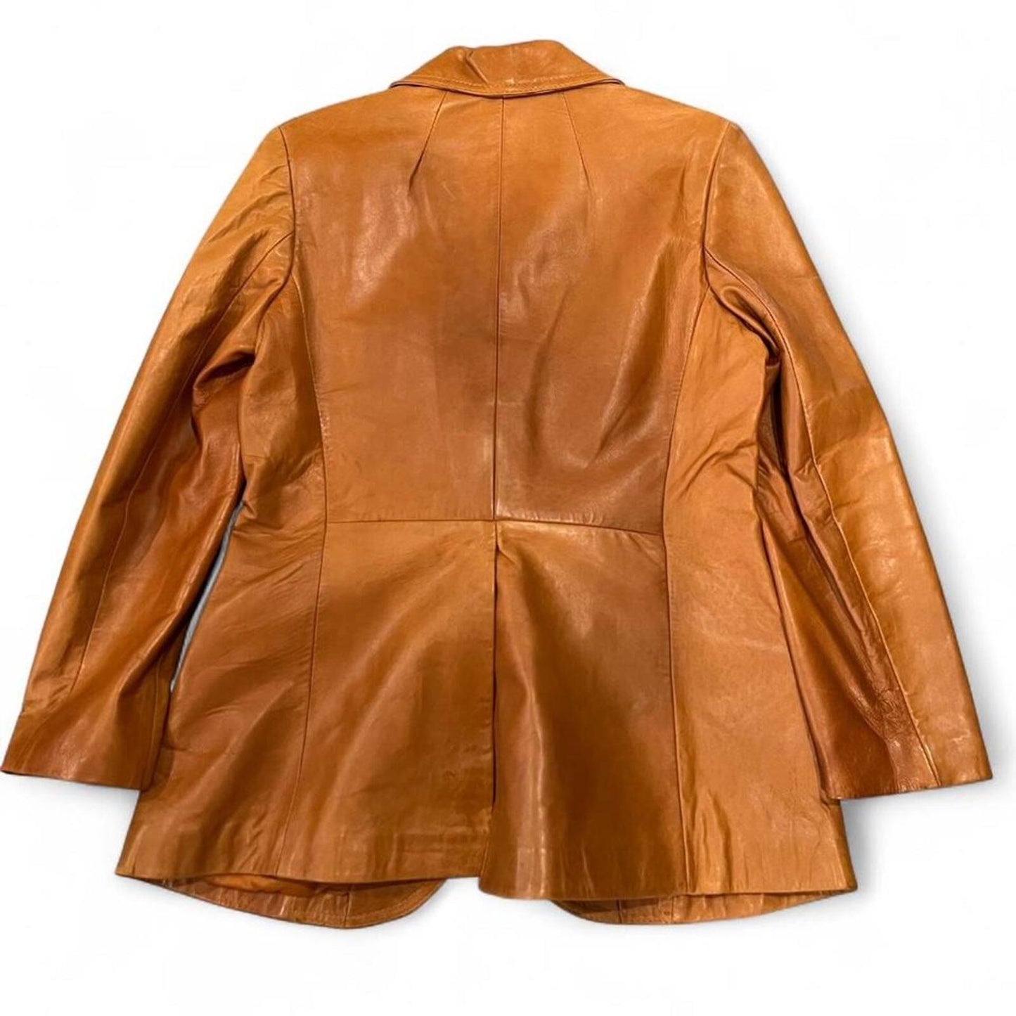 Vintage 90’s cognac leather blazer jacket