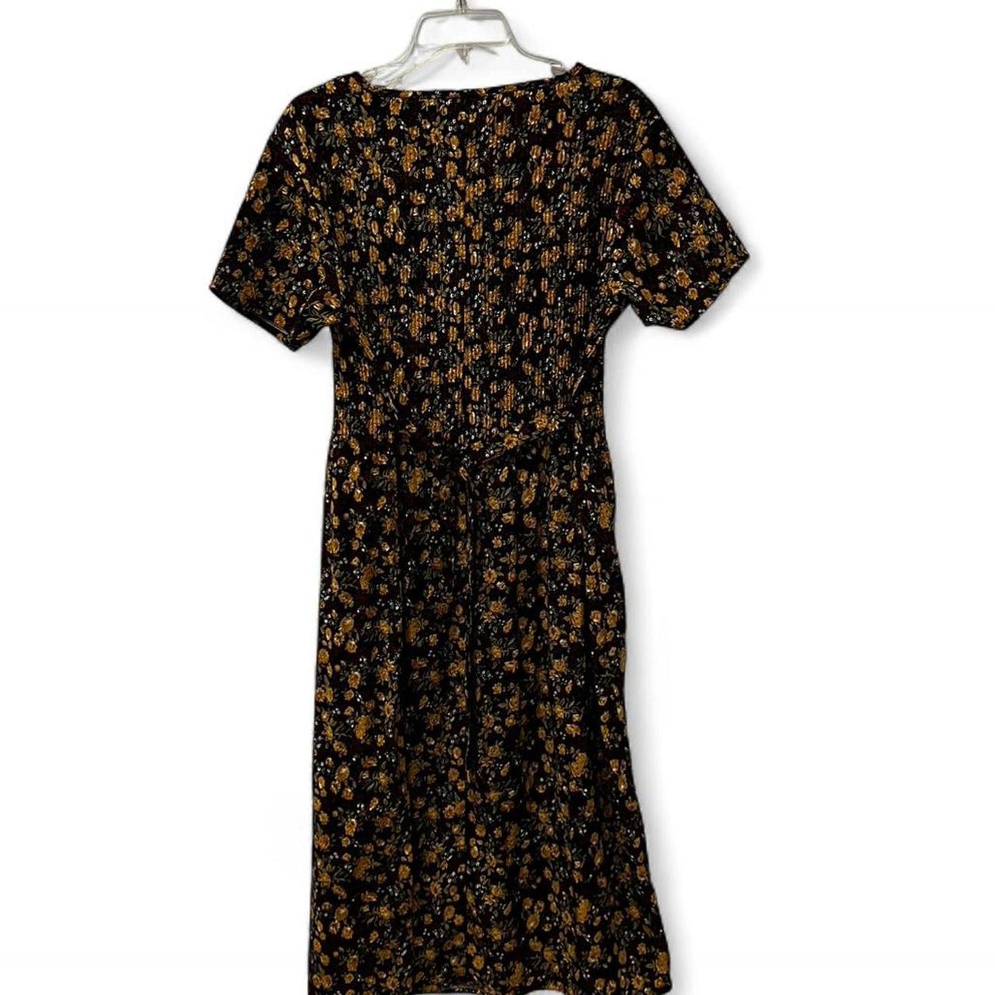 Vintage Floral Smocked Midi Dress | 100% Cotton