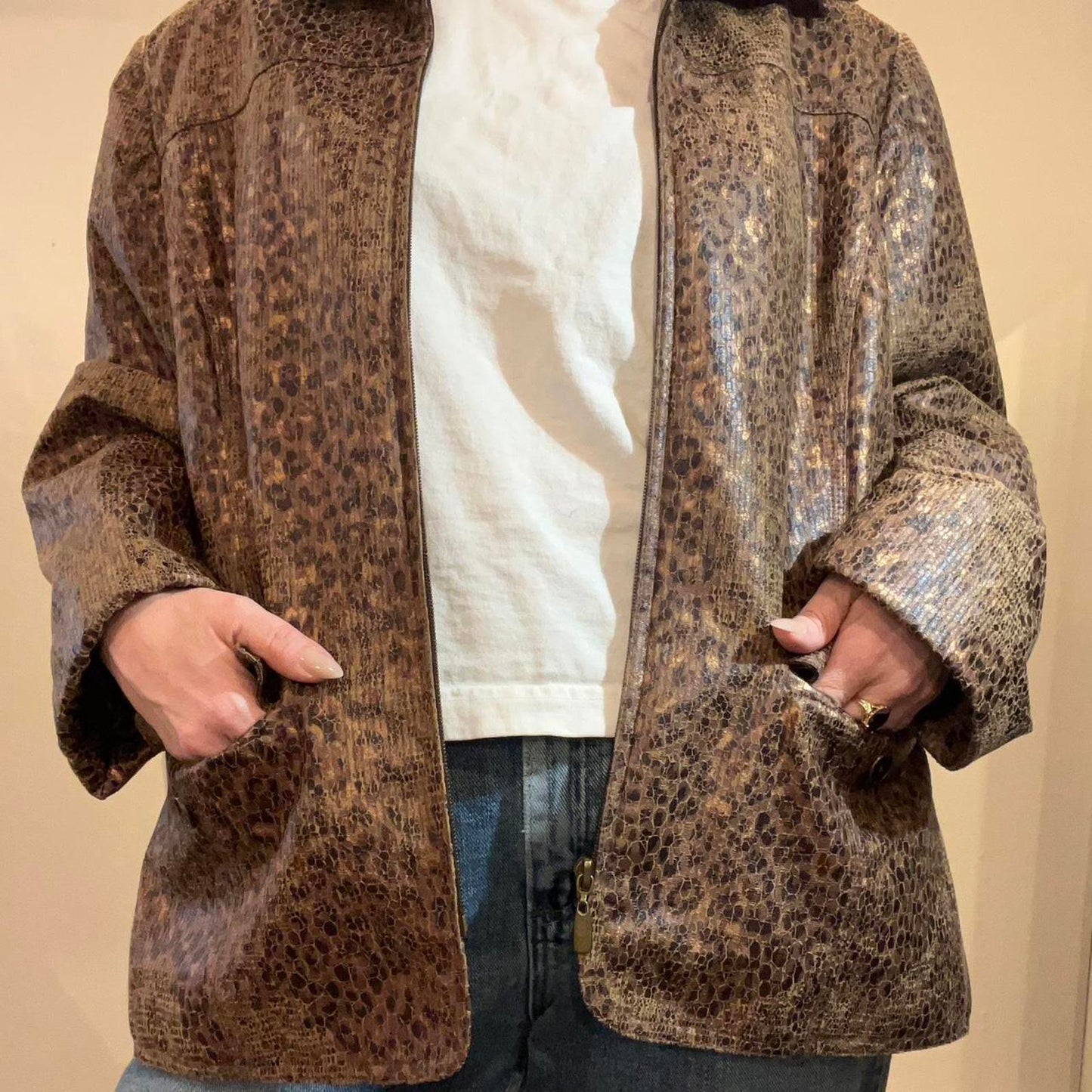 Vintage Y2K Snakeskin Print Jacket