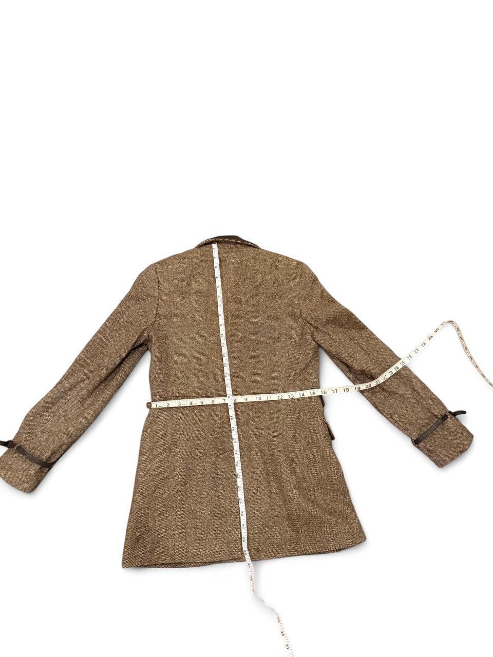 Vintage 90s Brown Wool Tweed Blazer Jacket