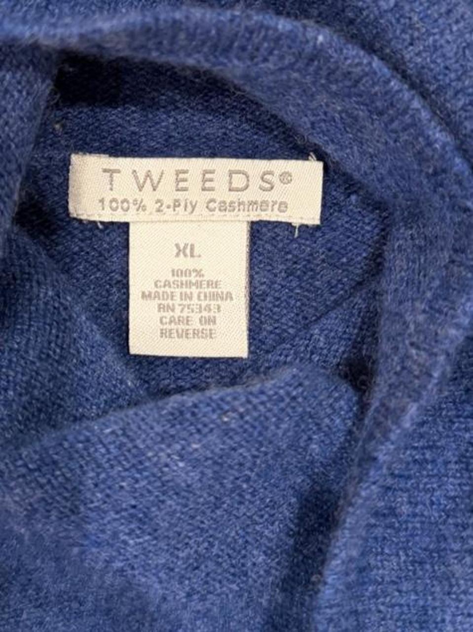 100% Cashmere Cobalt Blue Turtleneck Sweater