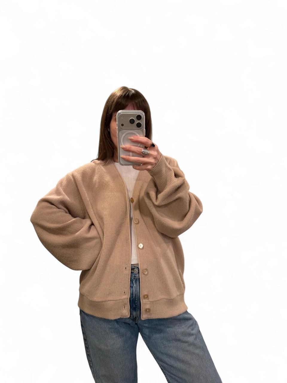 Vintage 90’s Oversized Camel Grandpa Cardigan