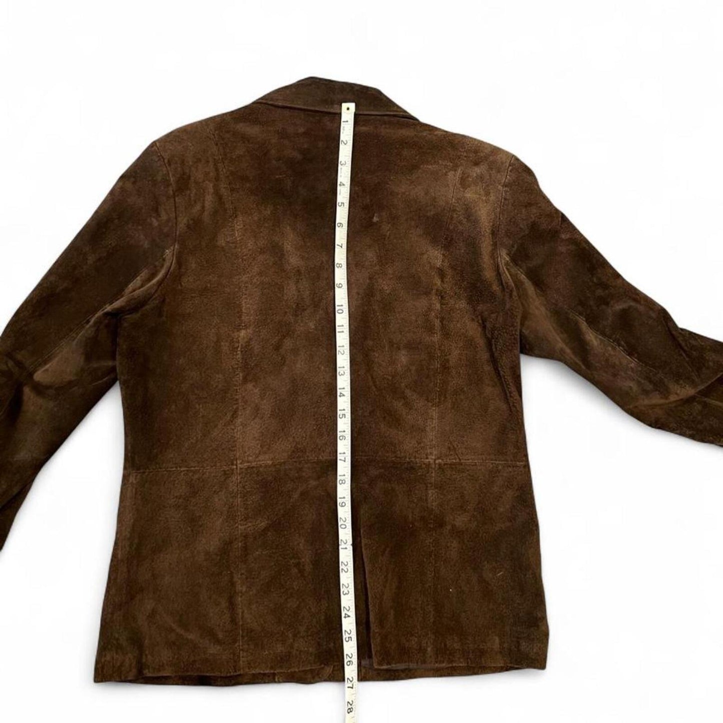 Vintage Brown Suede Leather Blazer Jacket 90s Minimalist Boho