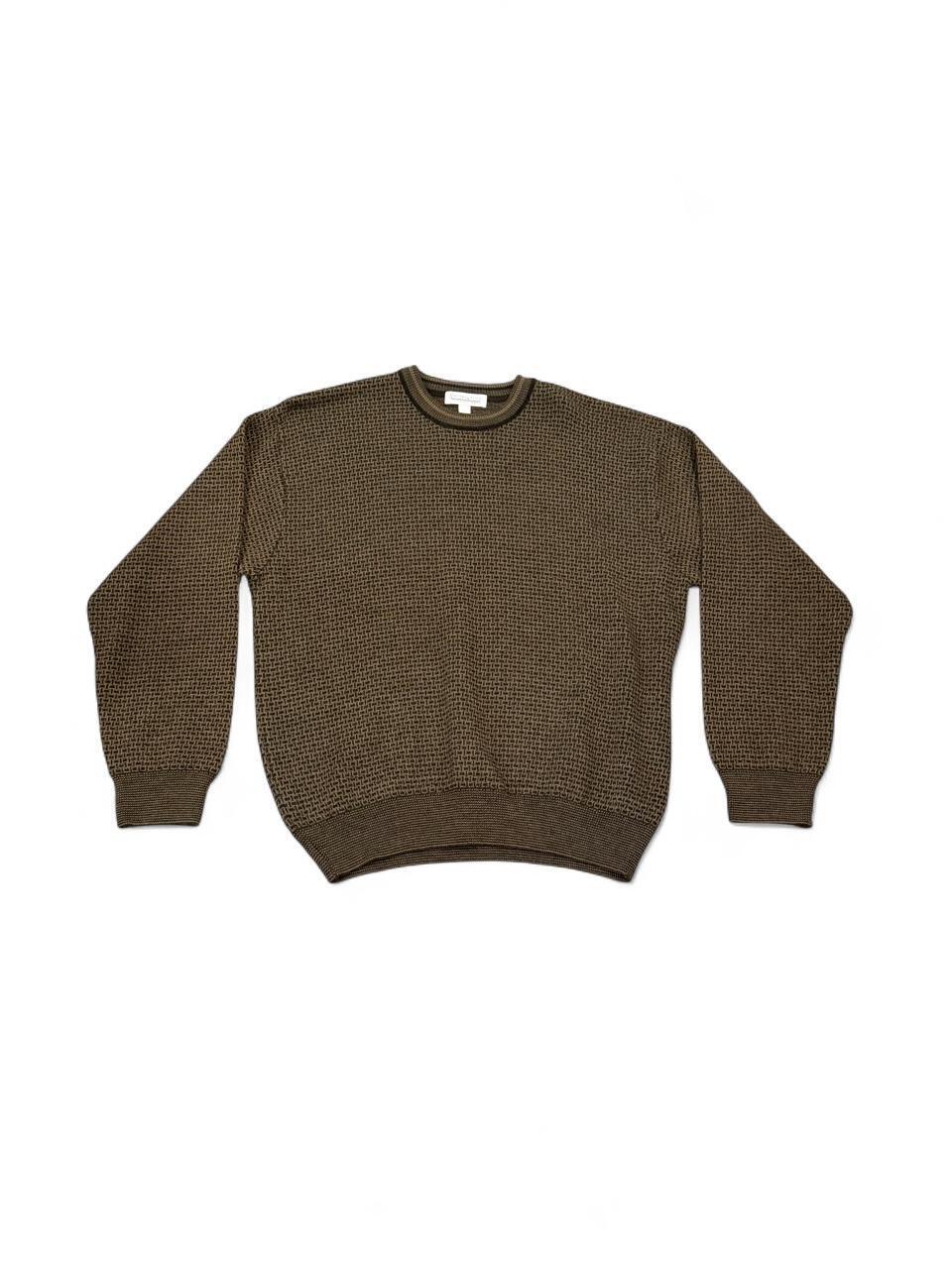 Vintage 90s Brown Micro Knit Oversized Sweater