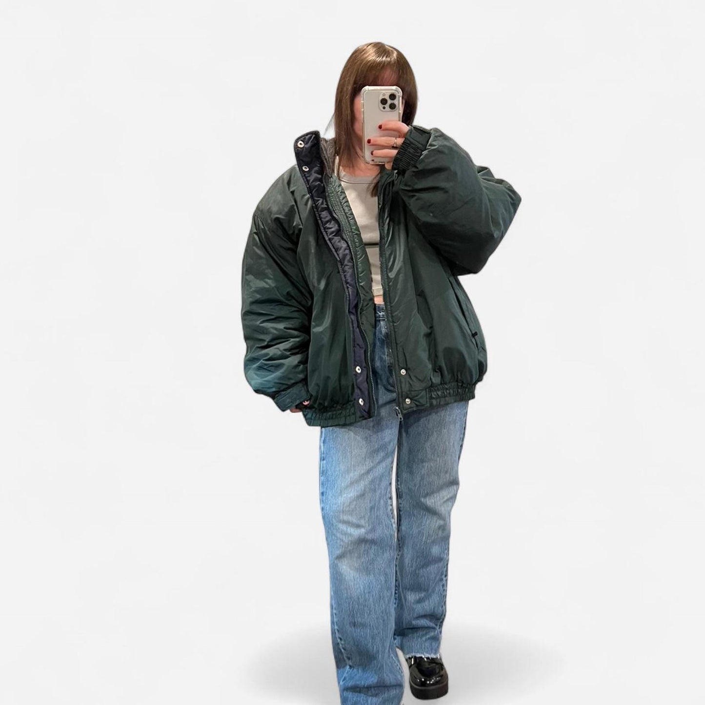 Vintage 90’s Forest Green Bomber Puffer Jacket