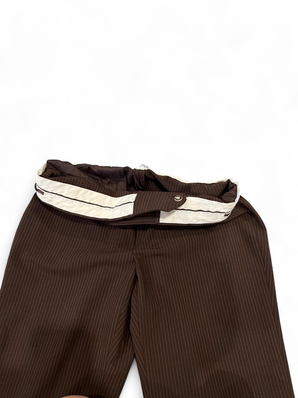 Vintage Y2K Gap Brown Pinstripe Cropped Dress Pants Capri Trousers