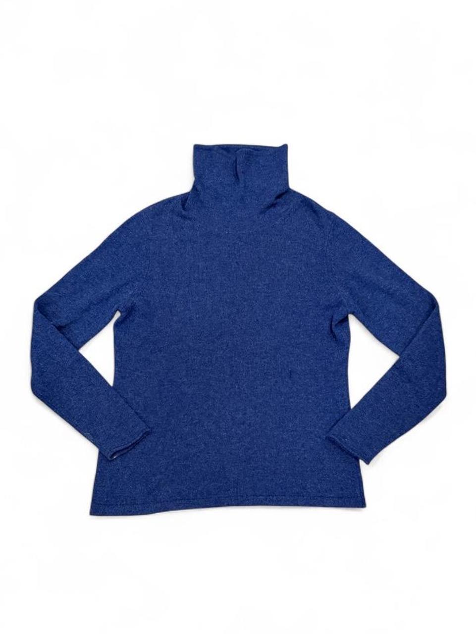 100% Cashmere Cobalt Blue Turtleneck Sweater