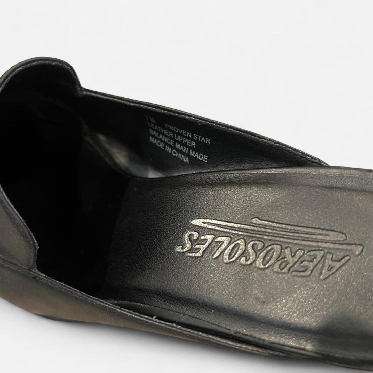 Y2K Black Leather Square Toe Mule Heels Size 7