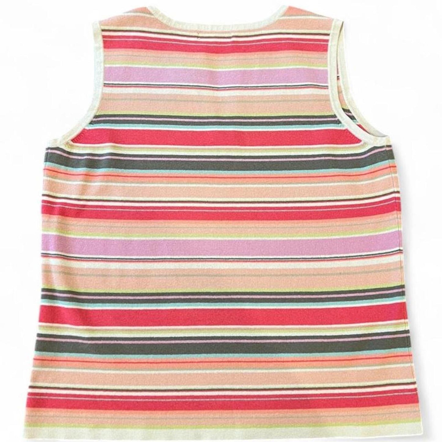 Vintage Y2K Pink Stripe Knit Tank Top
