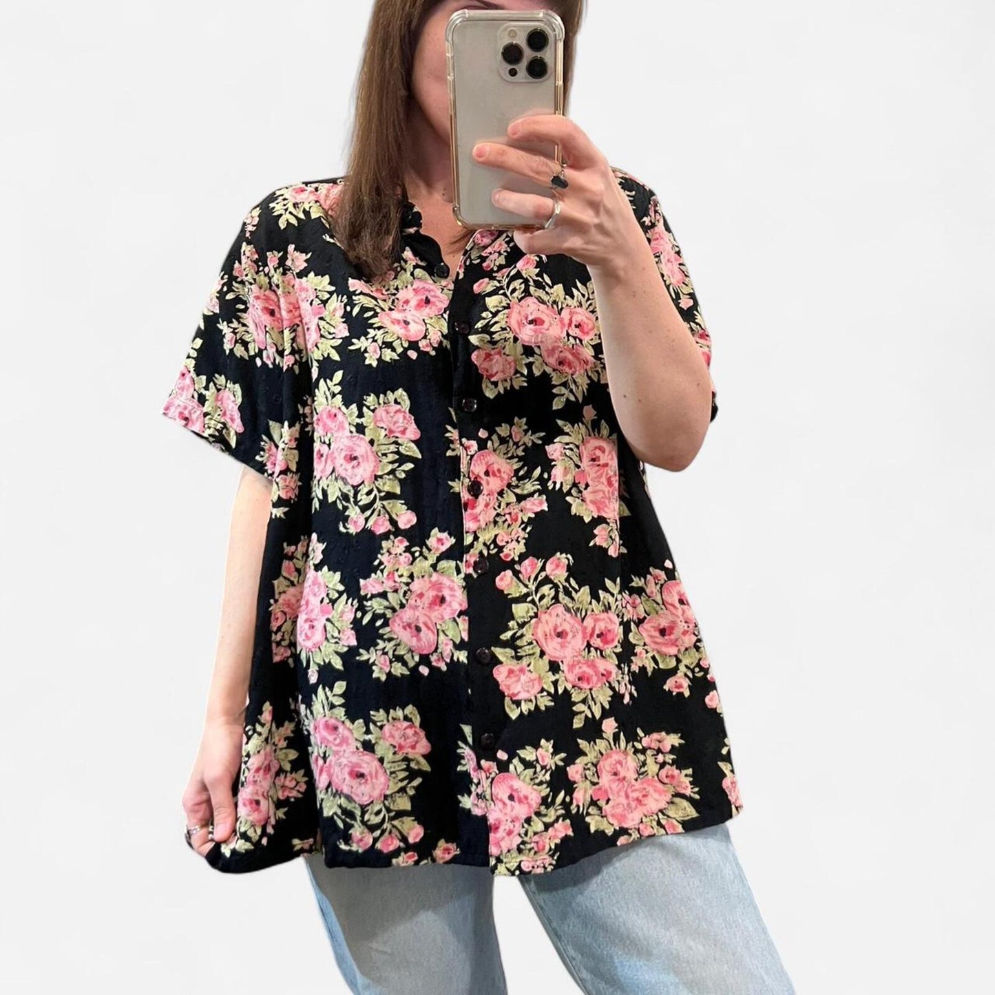 Vintage 90’s Floral Button Up Blouse