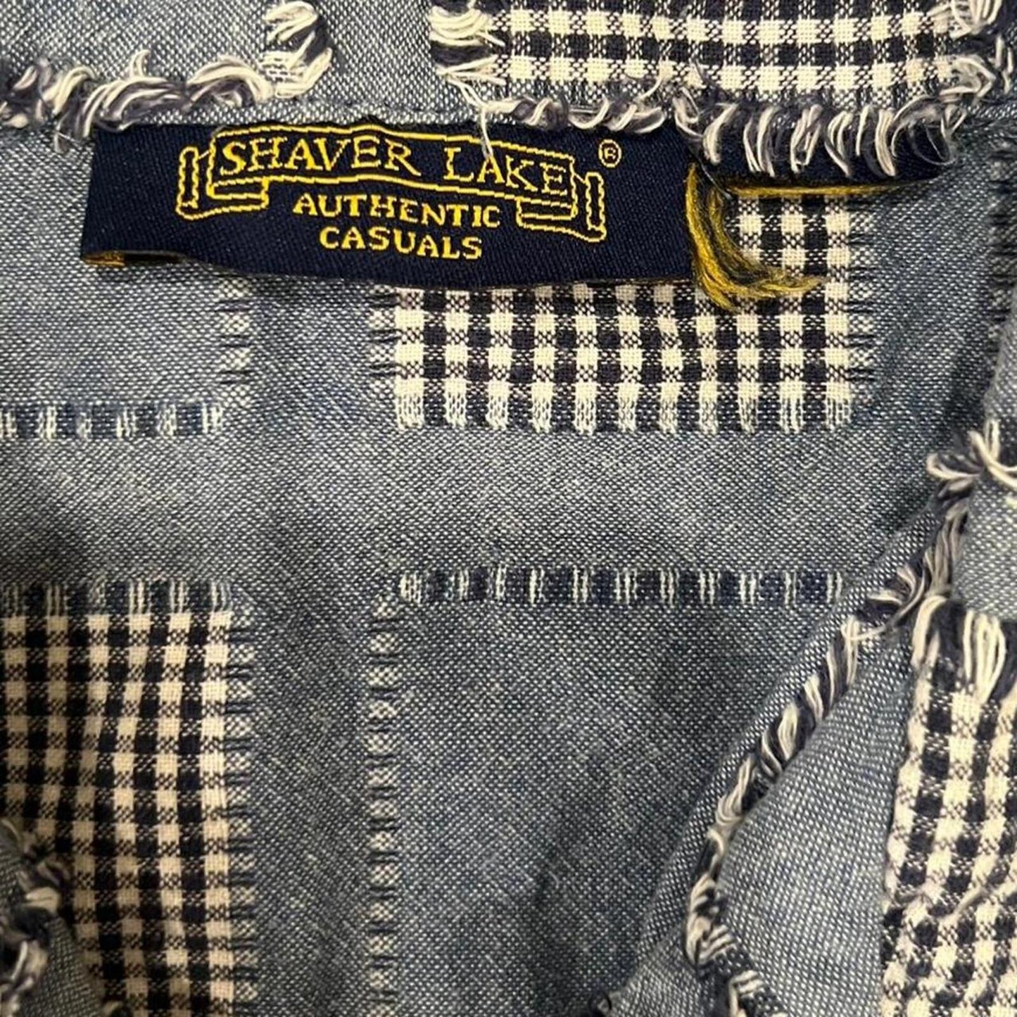 Vintage 90s Patchwork Gingham Denim Button Up Vest