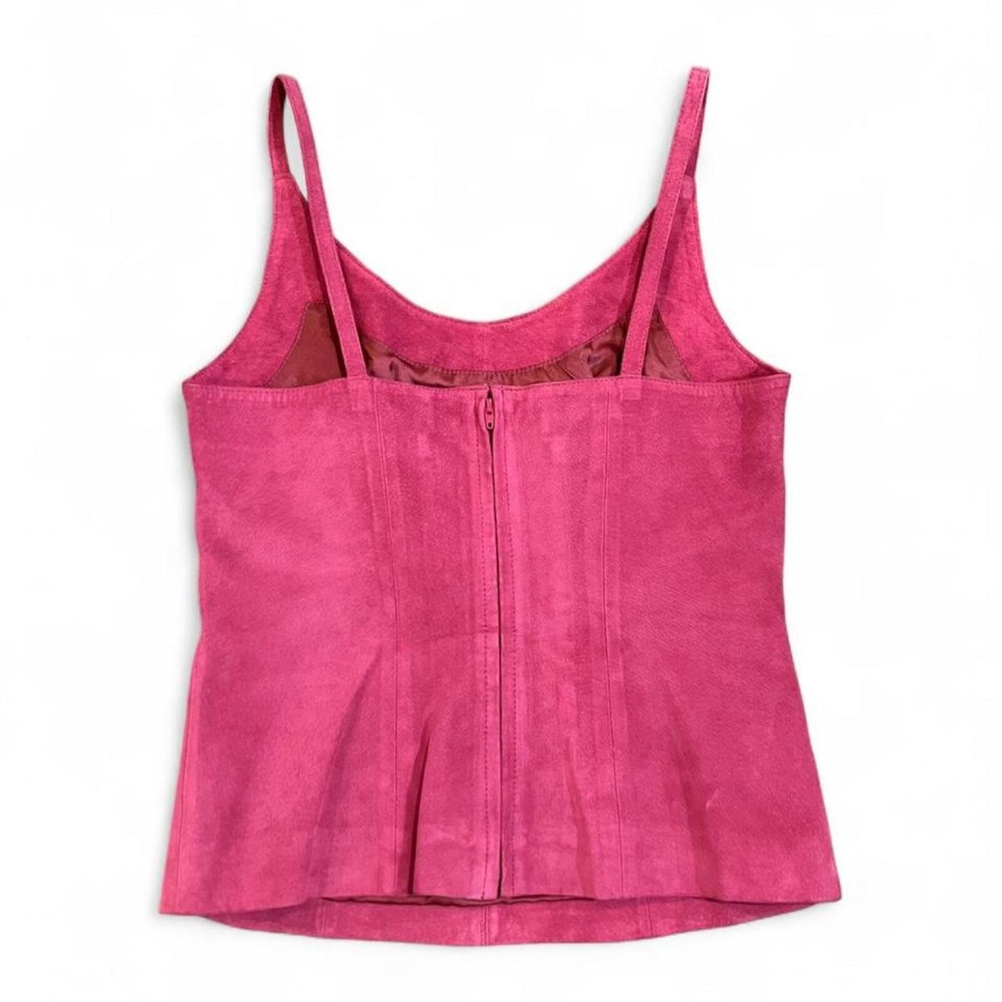 Vintage Y2K Pink Suede Leather Tank Top