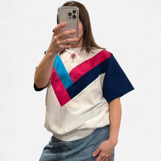 Vintage 90’s Coastal Resort Colorblock Windbreaker Top