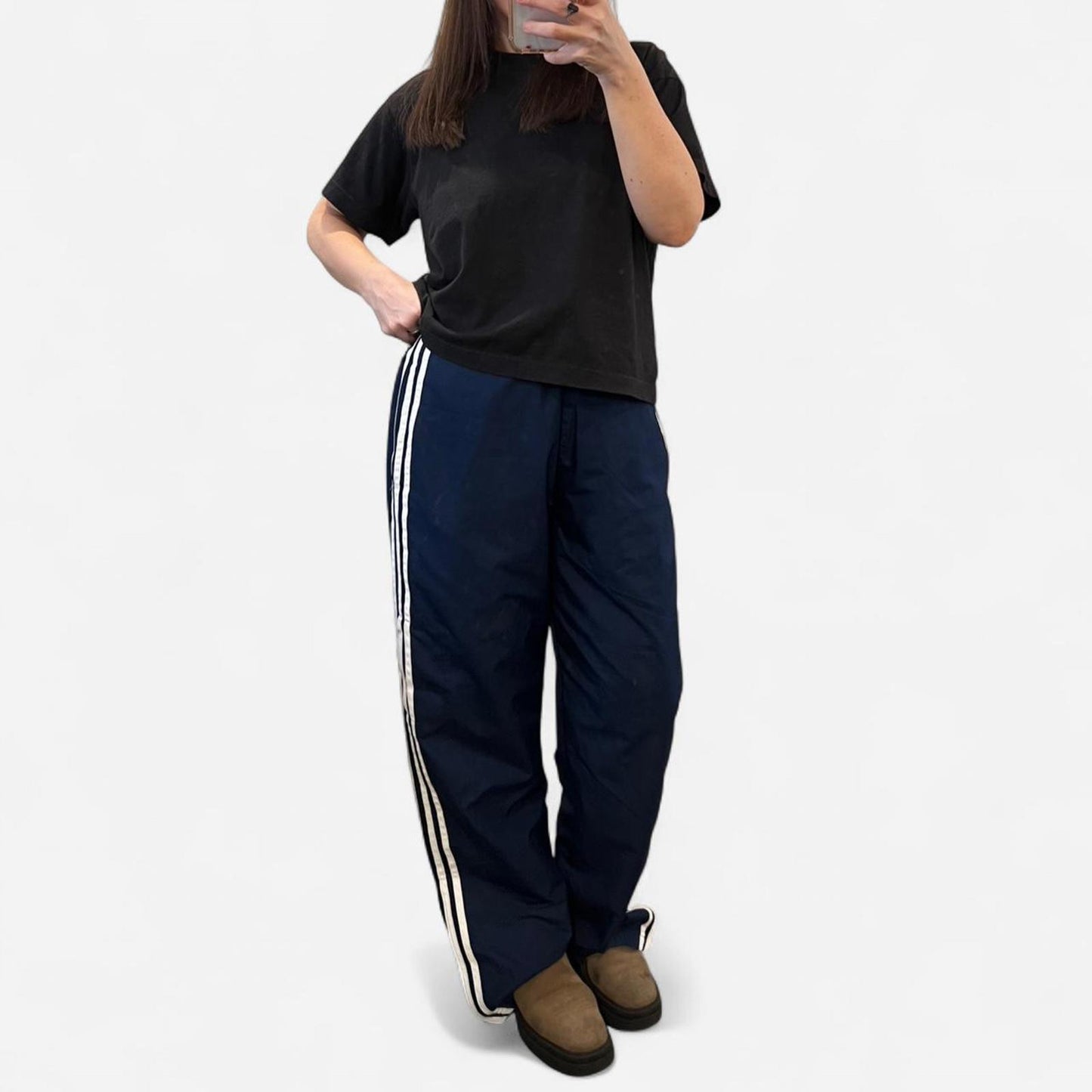 Y2K Adidas Navy 3-Stripe Track Pants
