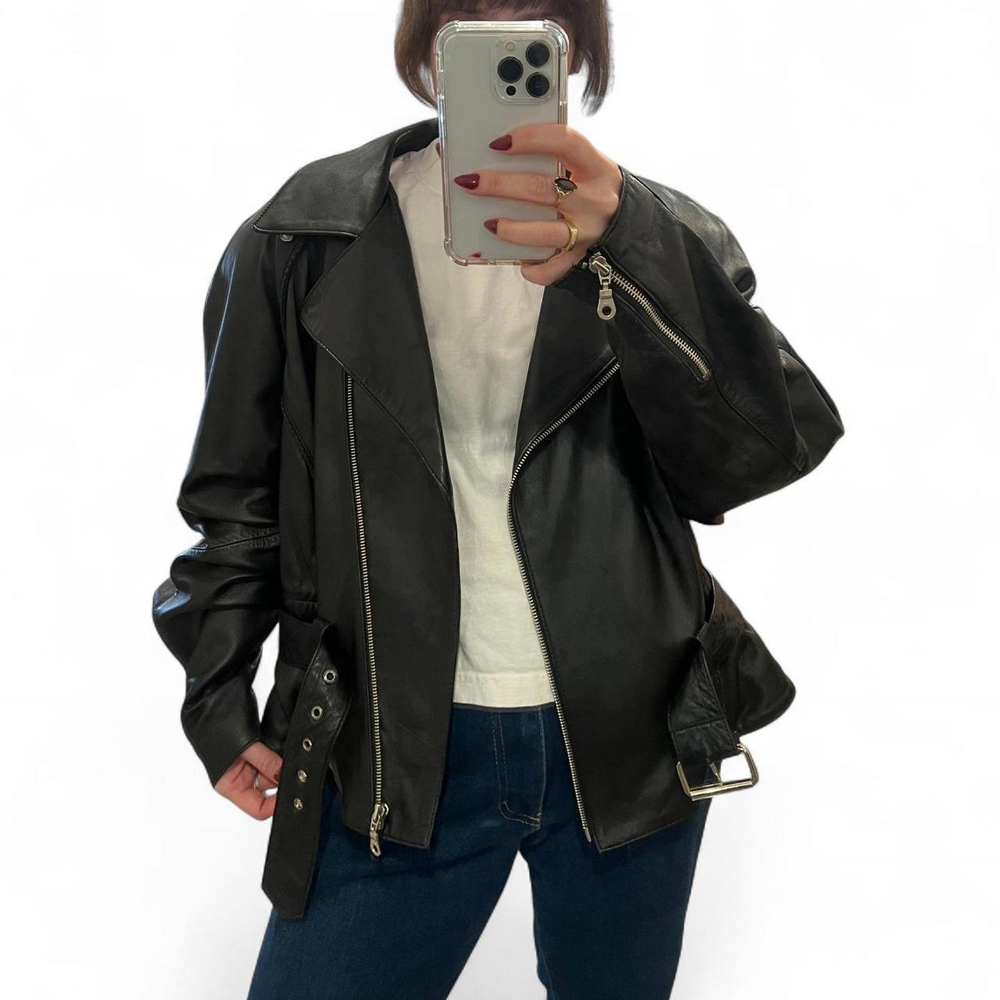 Vintage Genuine Leather Moto Jacket