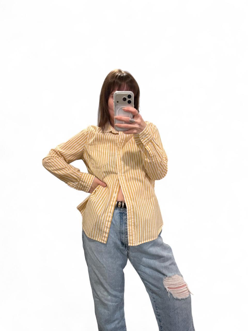 Gap Yellow Stripe Button-Up Shirt – Small