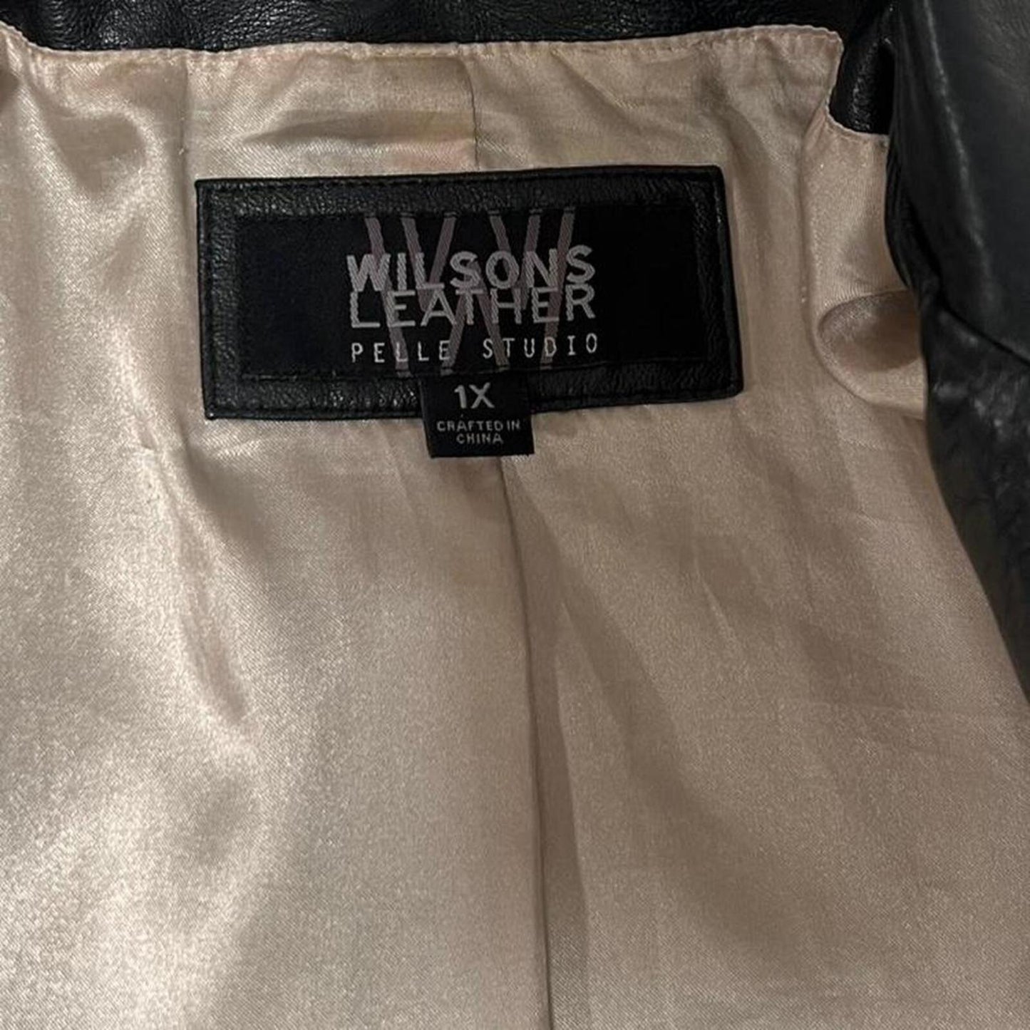 Vintage 90s Wilsons Leather Black Blazer Jacket Y2K Minimal