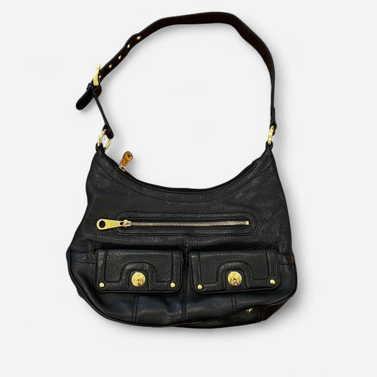 Vintage Y2K Black Leather Shoulder Bag