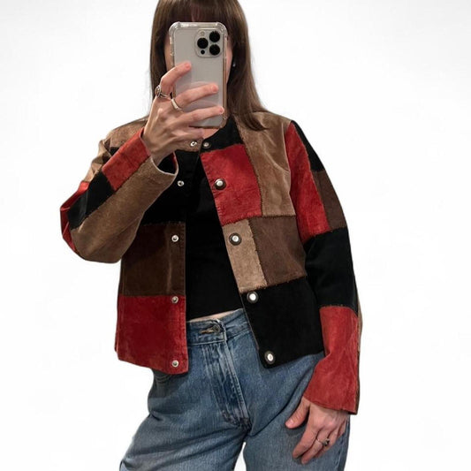 Vintage 90’s Suede Patchwork Leather Jacket