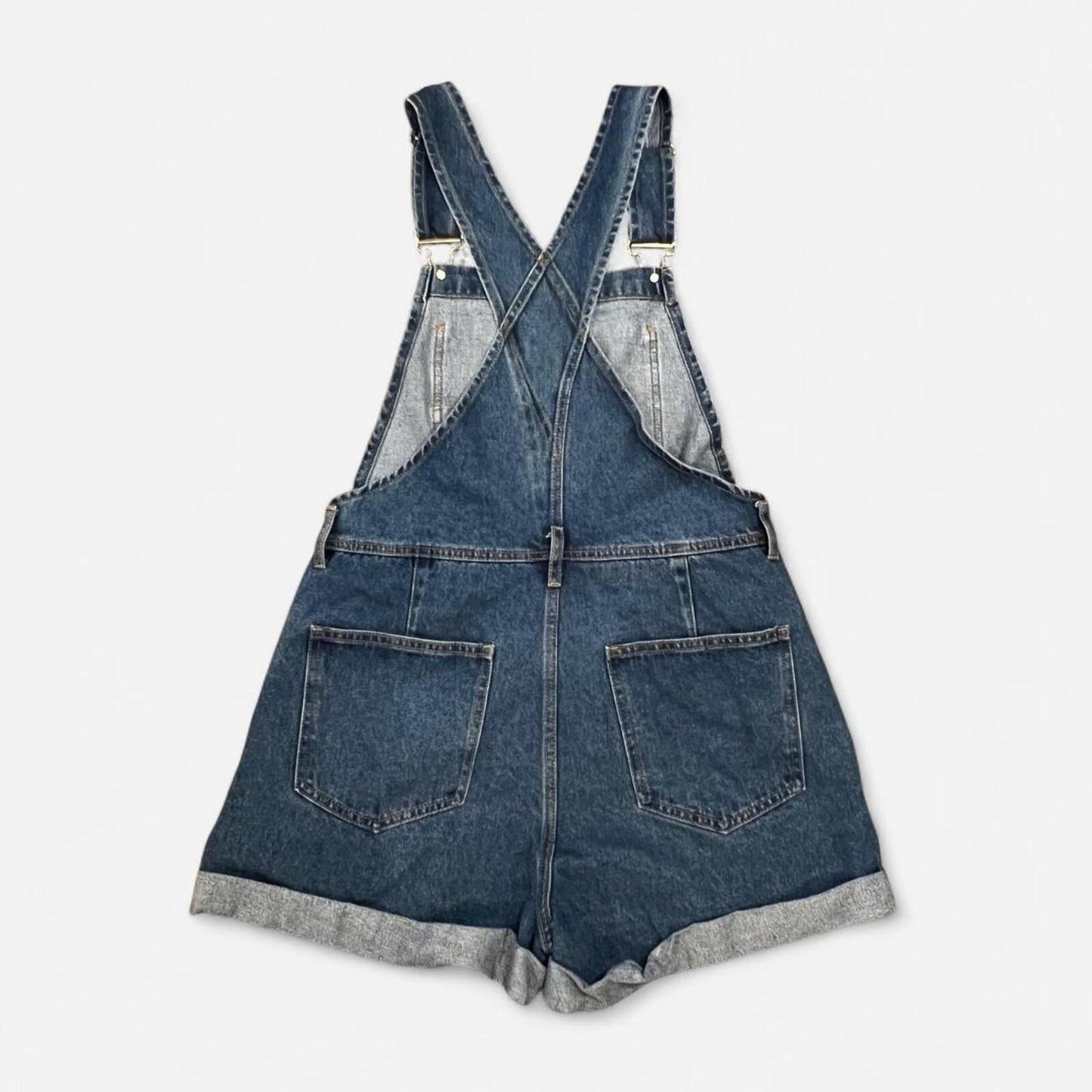 Y2K Denim Overall Shorts Carpenter Style Small