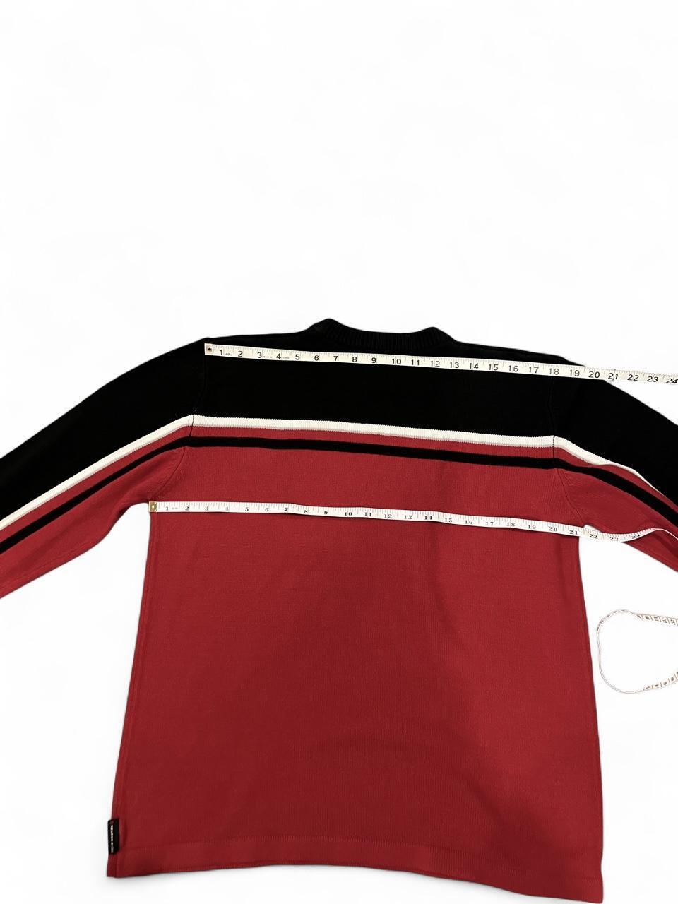 Vintage Y2K Skater Red & Black Striped Knit Sweater Oversized