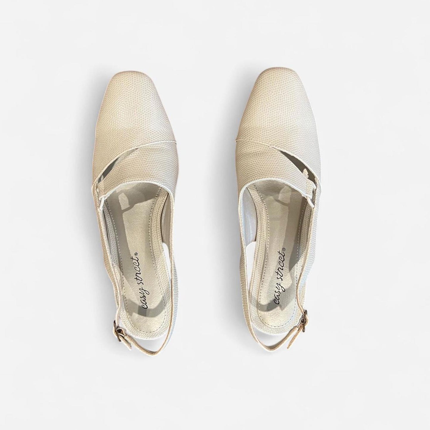 Cream slingback kitten heels