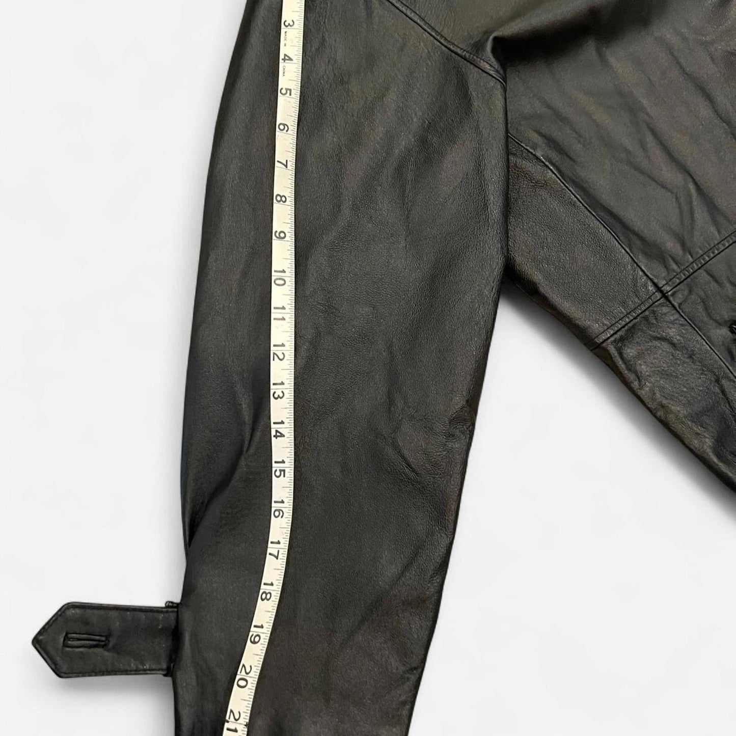 Vintage 90’s Black Leather Trench Coat Minimal Midi Jacket L