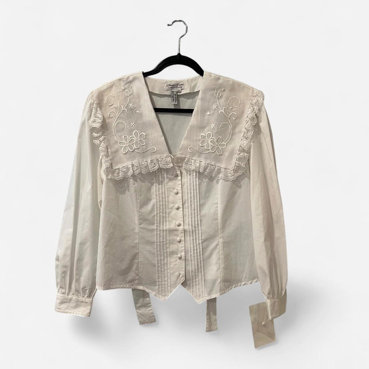 Vintage Prairie Lace Collar Blouse