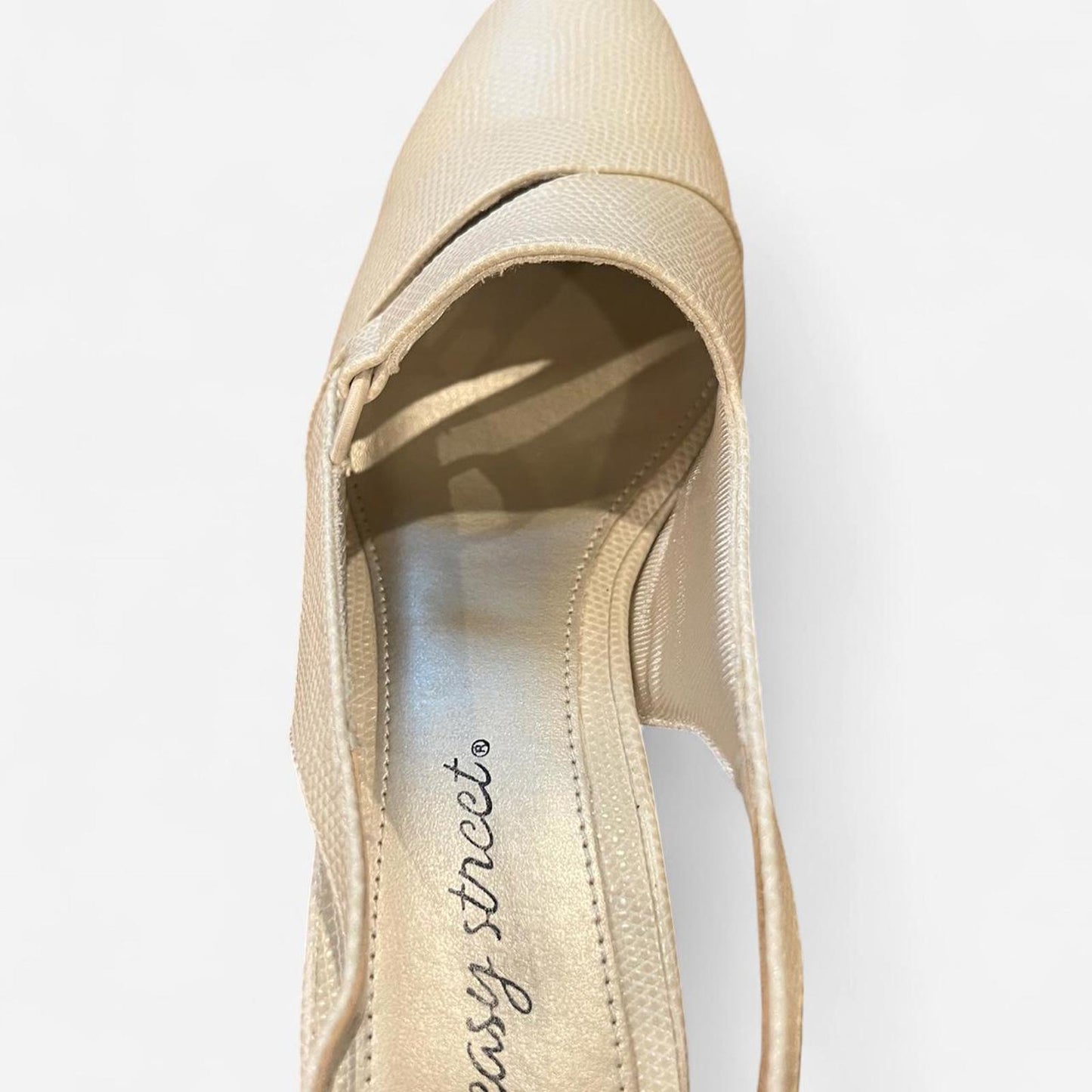 Cream slingback kitten heels