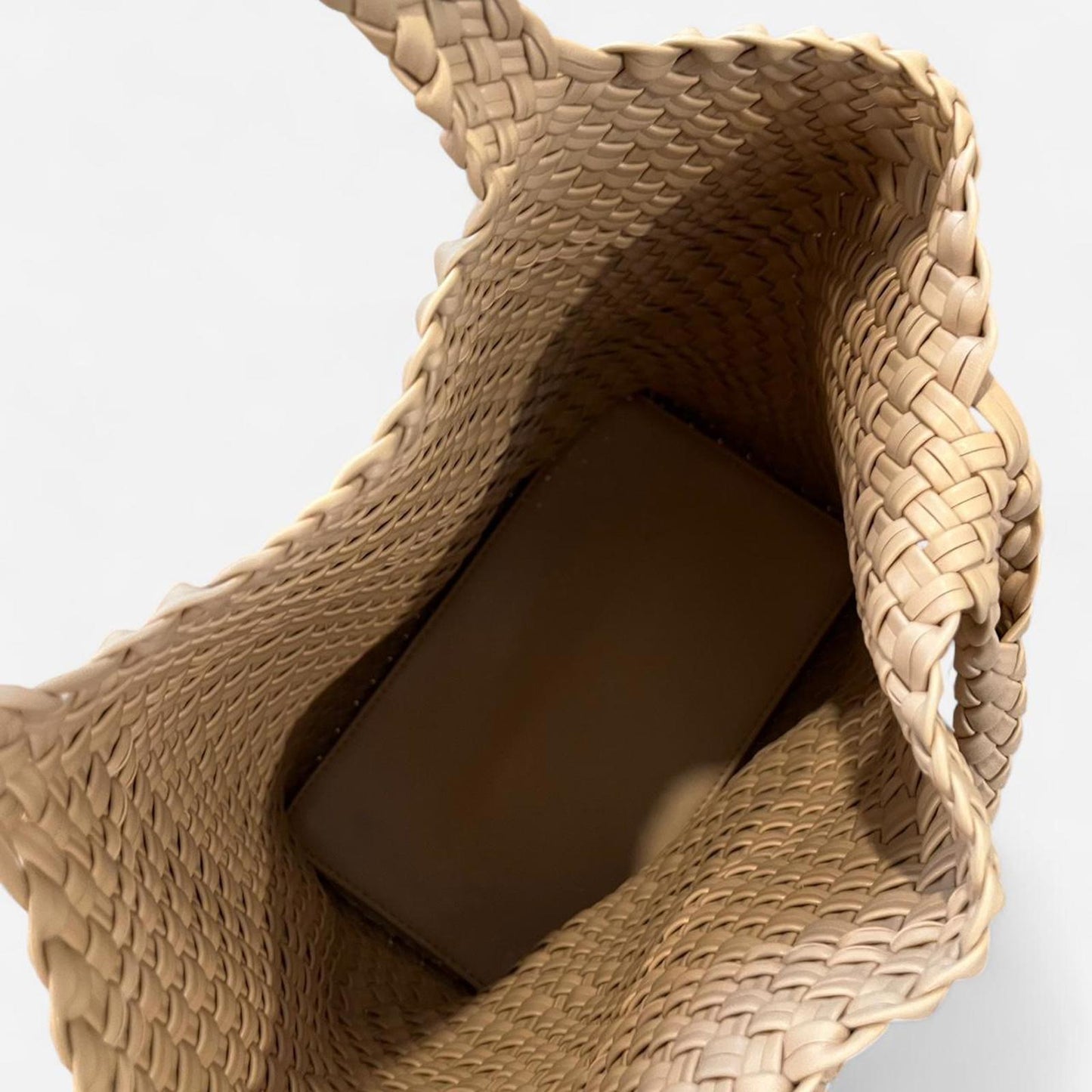 Woven Beige Tote Bag