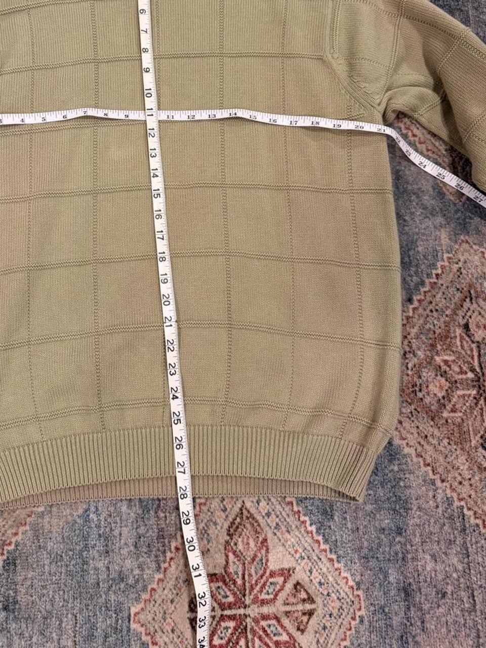 Vintage 90s IZOD Light Green Grid Knit Sweater