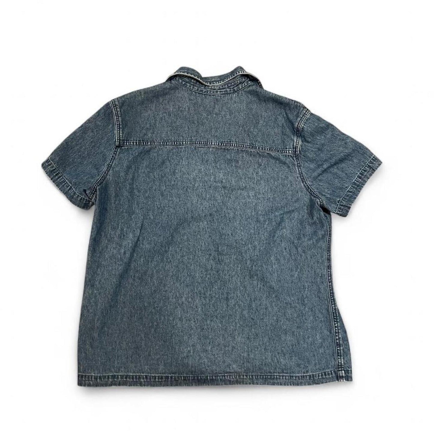 Y2K Denim Button Up Shirt Short Sleeve Oversized