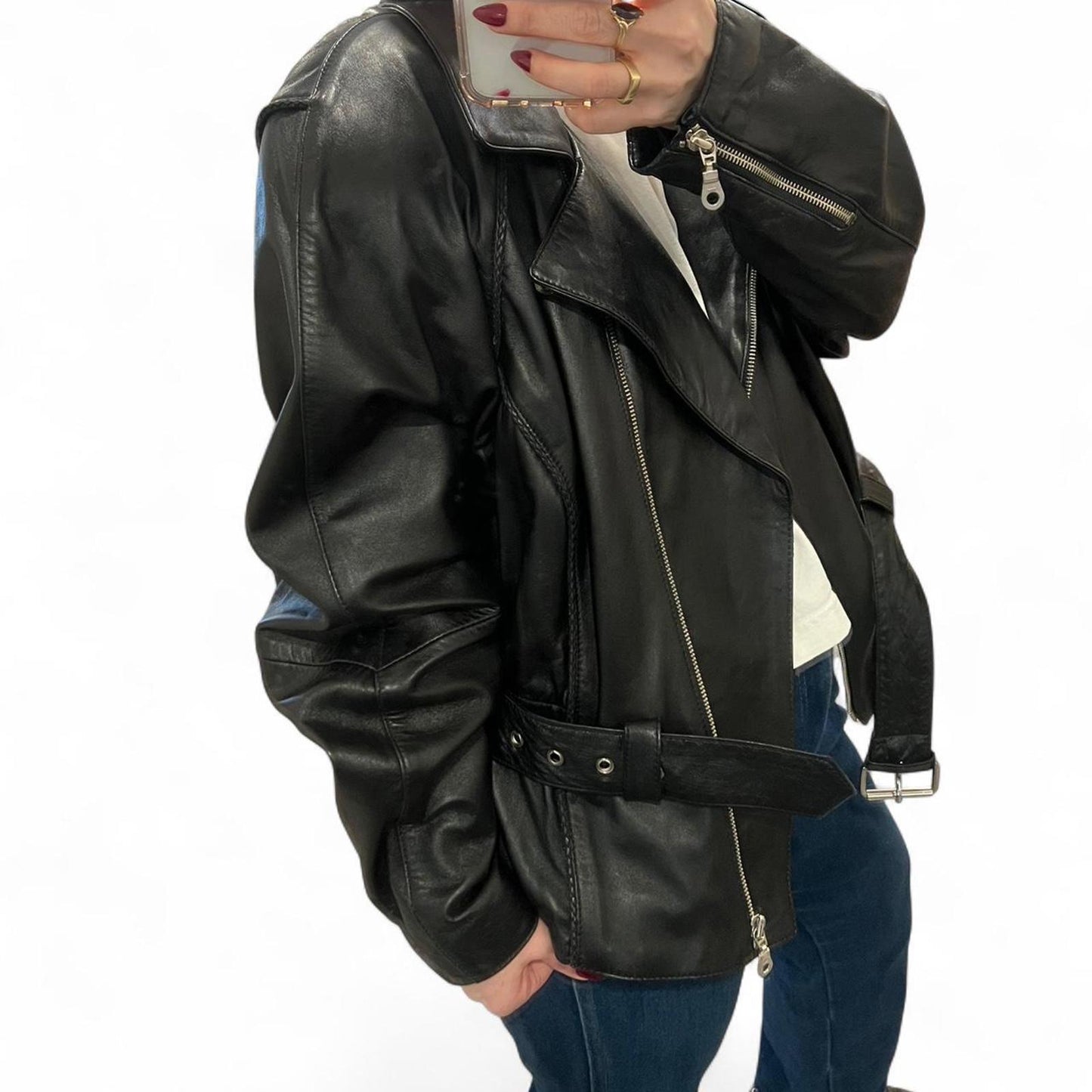 Vintage Genuine Leather Moto Jacket