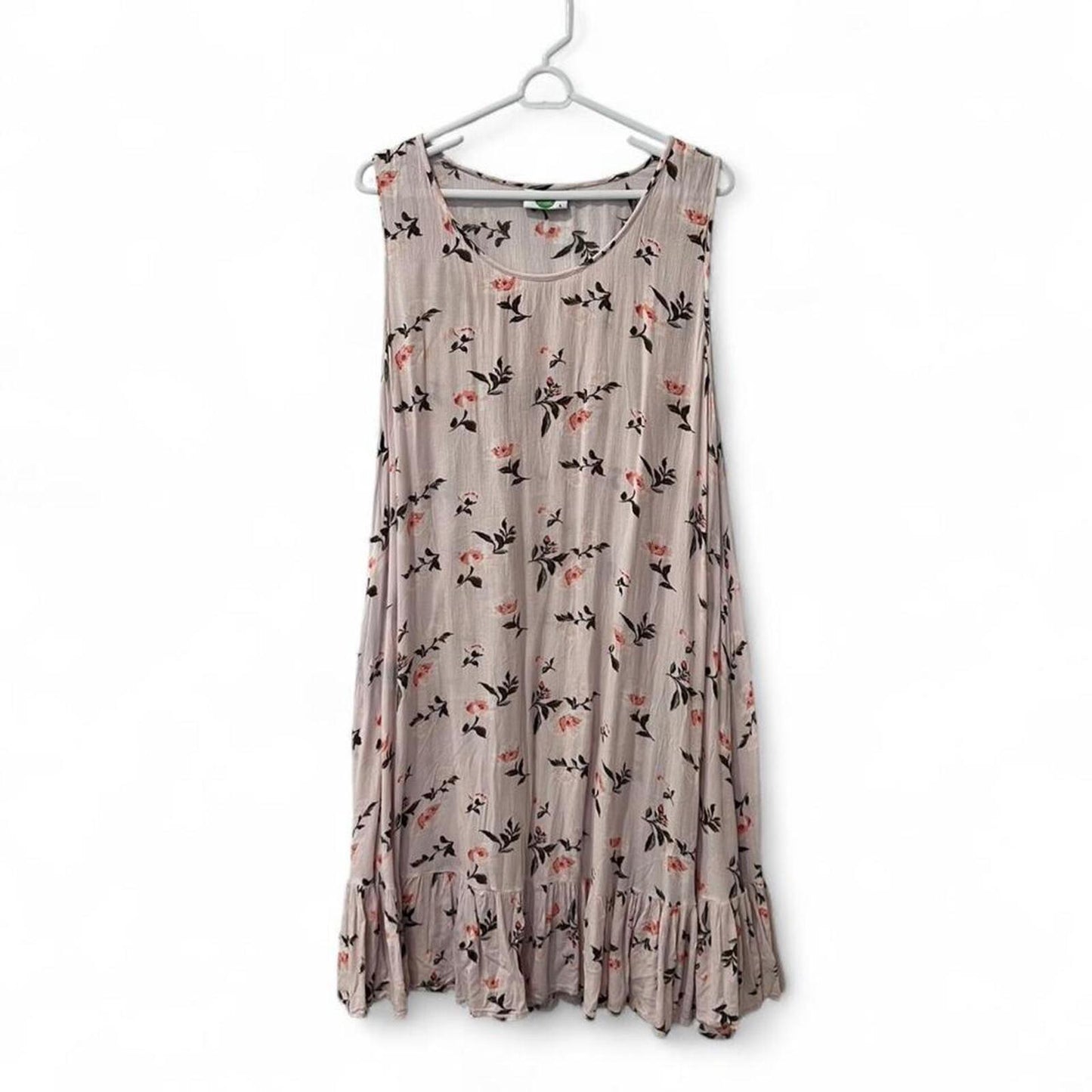 Y2K Floral Babydoll Dress Soft Pink Ruffle Hem Flowy
