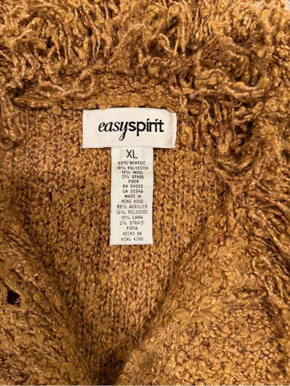 Vintage 90s Brown Bouclé Fringe Cardigan Jacket XL