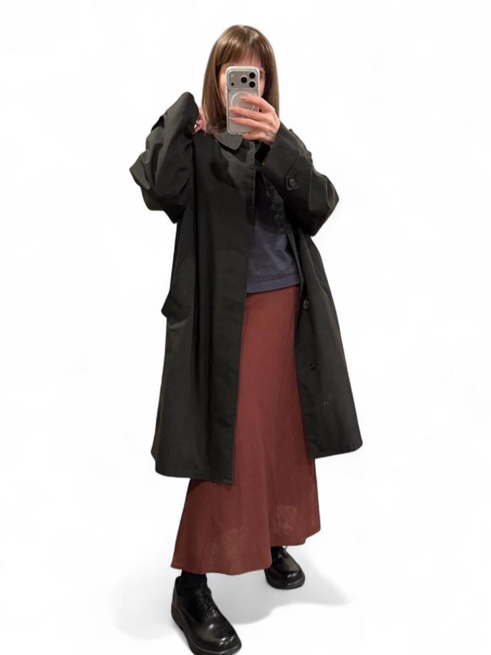 Vintage 60s 70s Towncraft Black Trench Coat
