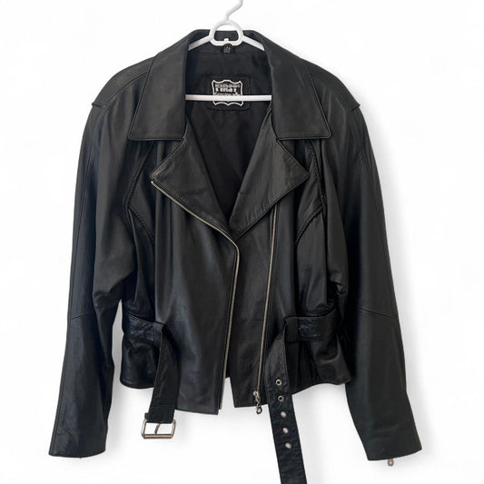 Vintage Genuine Leather Moto Jacket