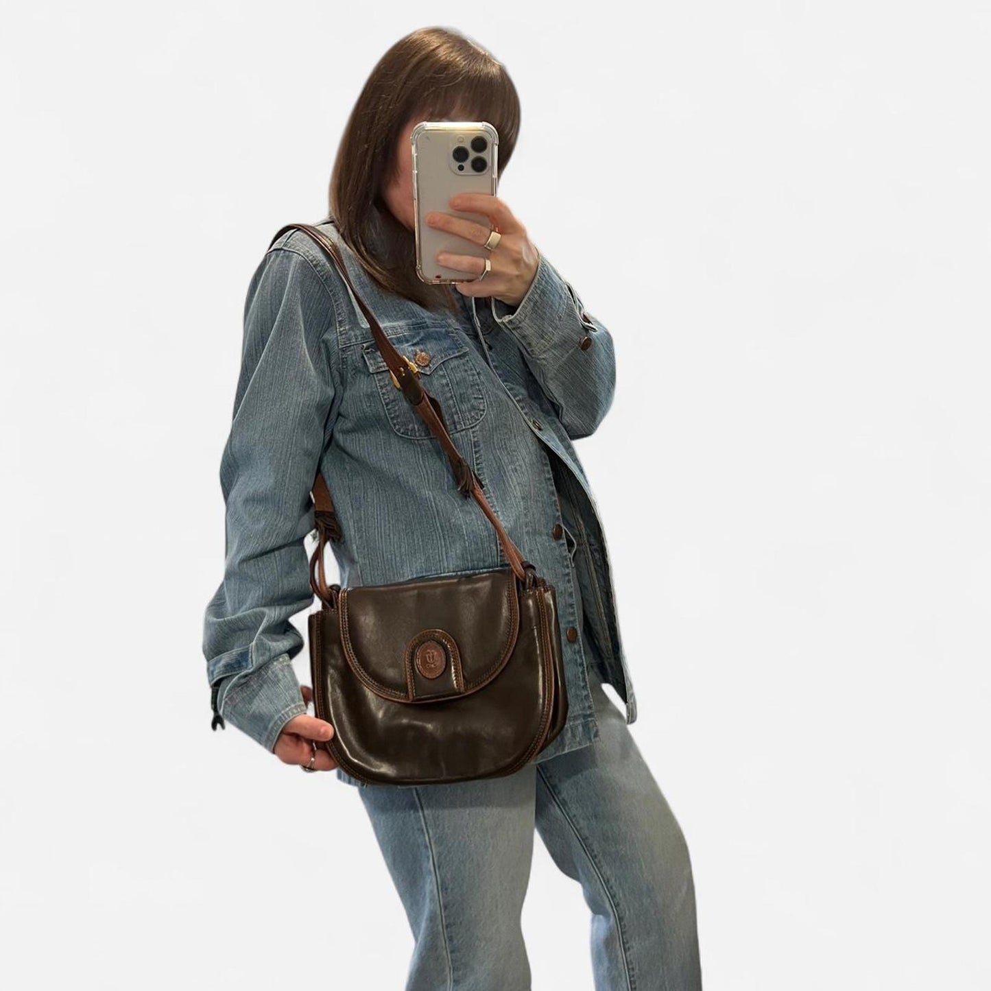 Vintage 90s Brown Leather Bag