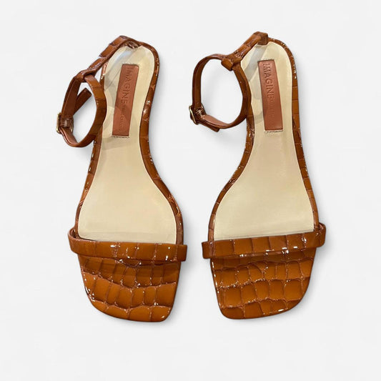 Brown Croc Embossed Heels