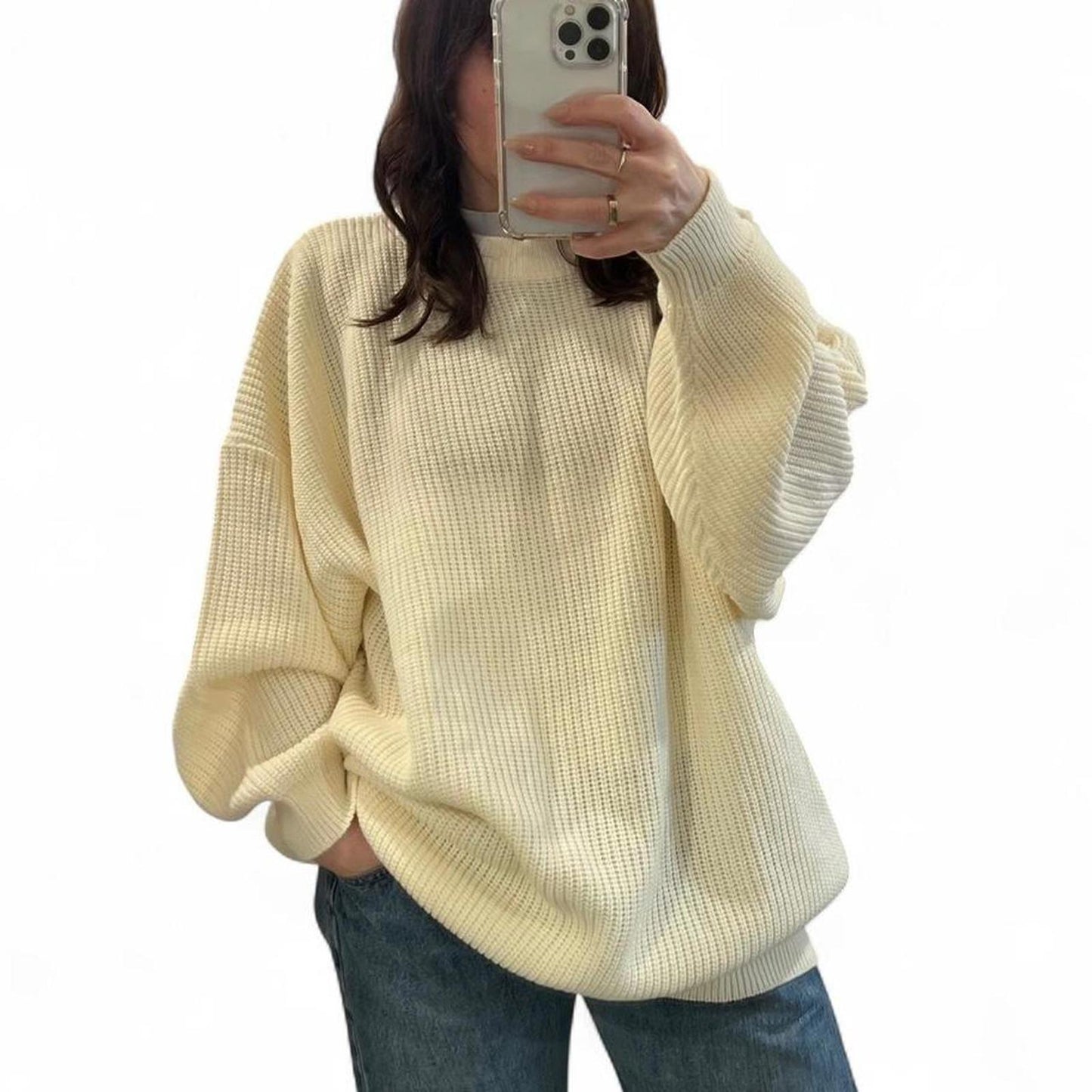 Vintage Oversized Cream Sweater