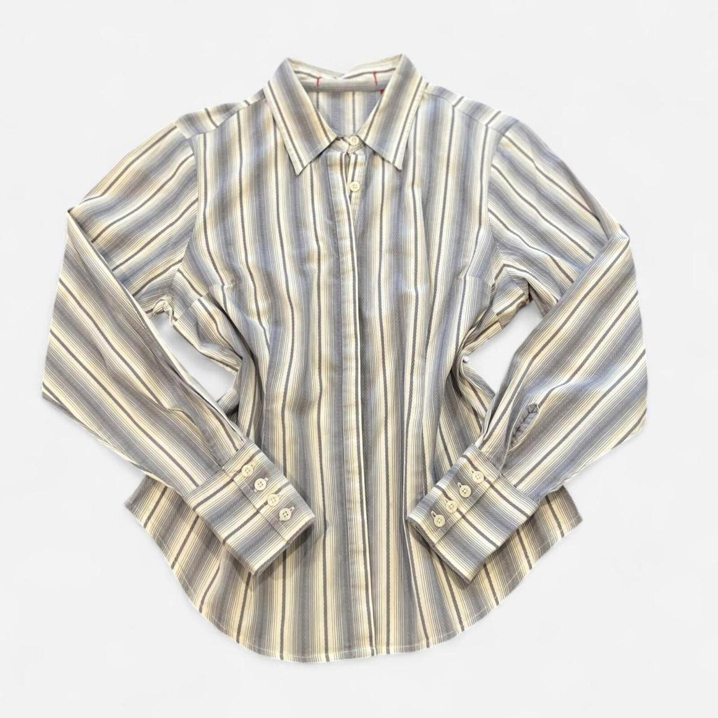 Y2K Striped Fitted Button Up Shirt