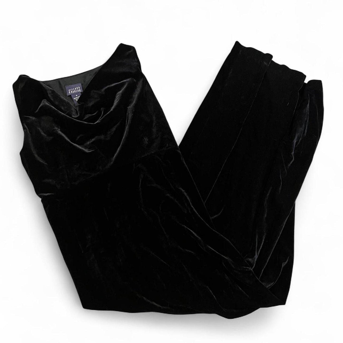Vintage Black Velvet Long Dress