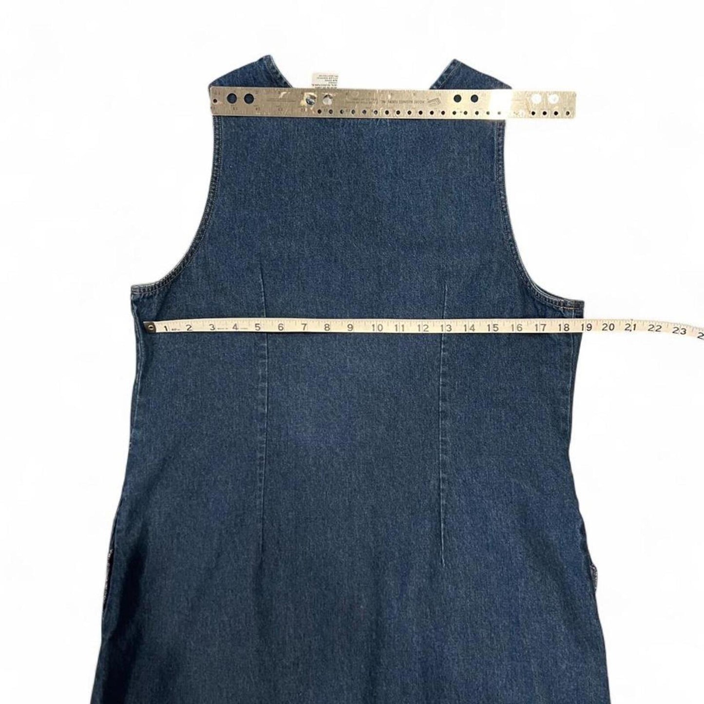 Vintage 90s Embroidered Denim Dress