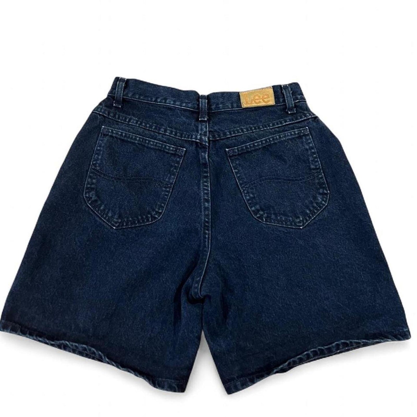 Vintage Lee Dark Wash Denim Shorts High Waisted 90s Baggy