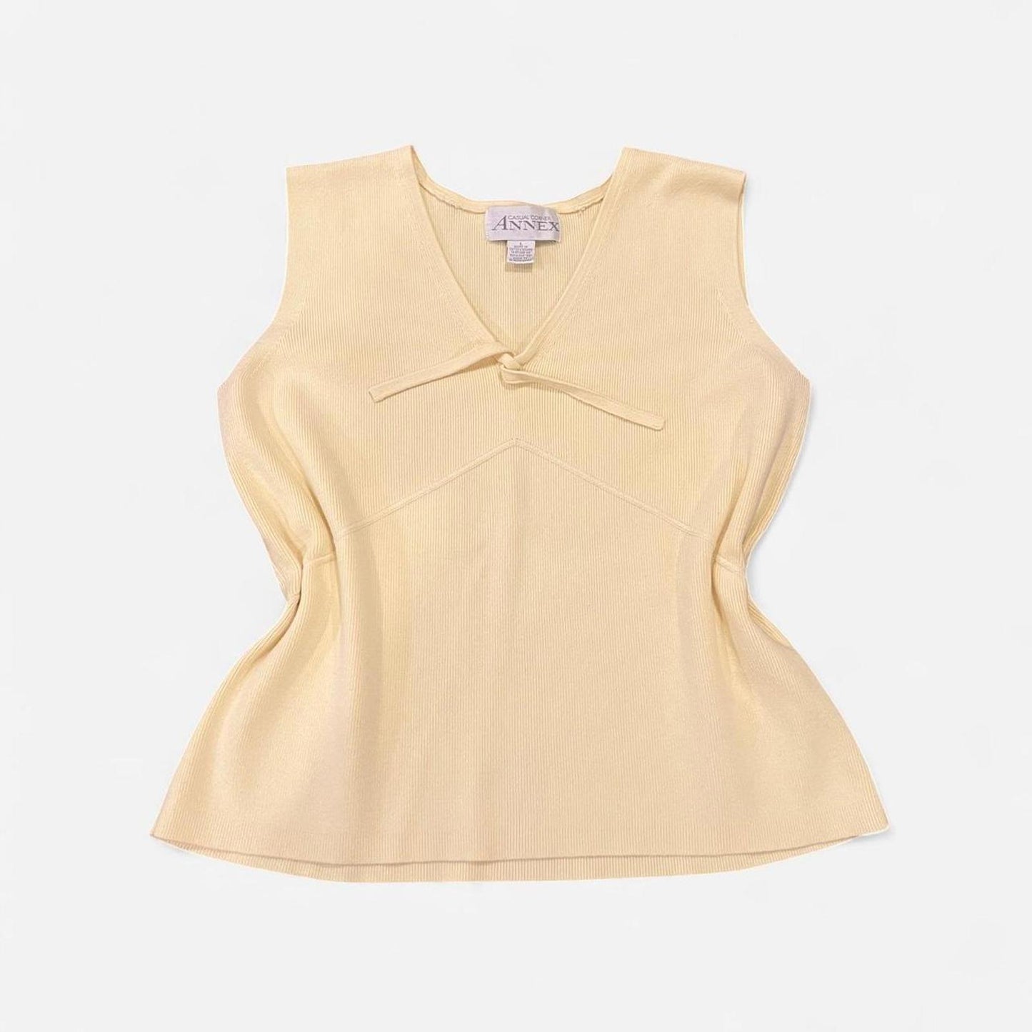 Vintage 90s Butter Yellow Knit Tank