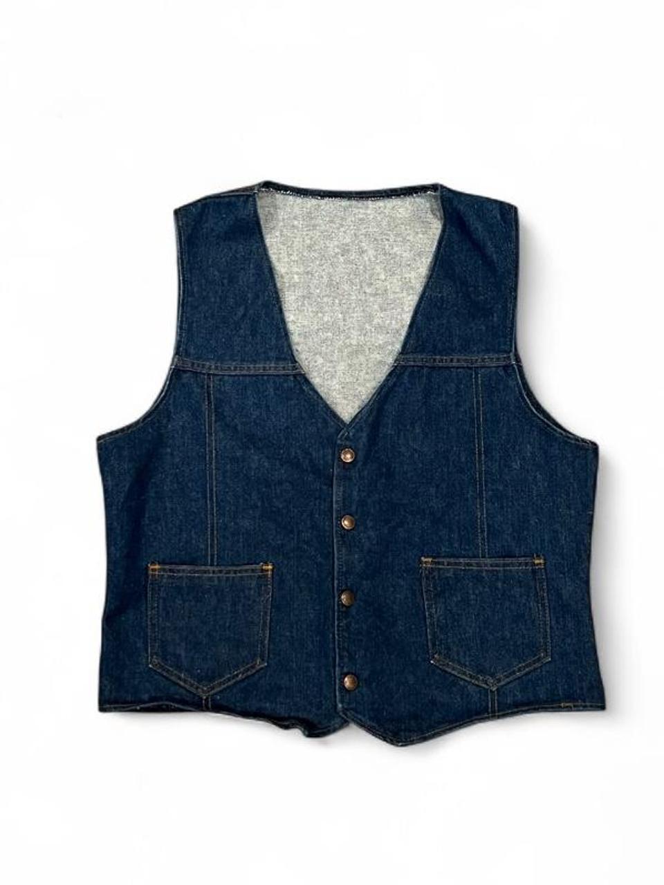 Vintage 90s Dark Wash Denim Vest Top