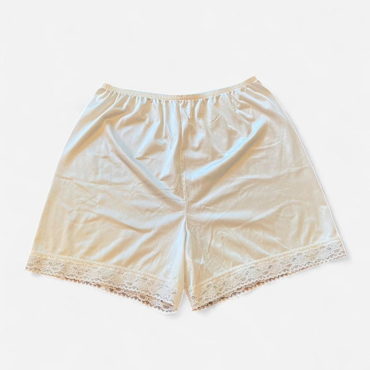Vintage 90’s Lace Trim Slip Shorts Set Black & White