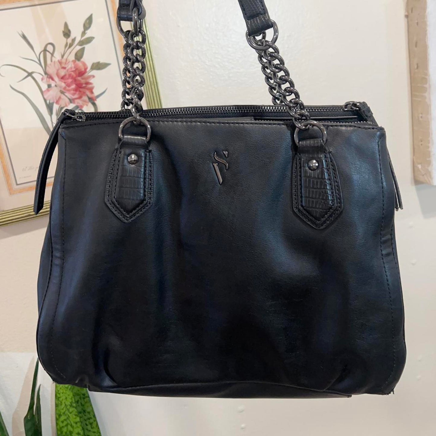 Y2K Black Chain Detail Shoulder Bag