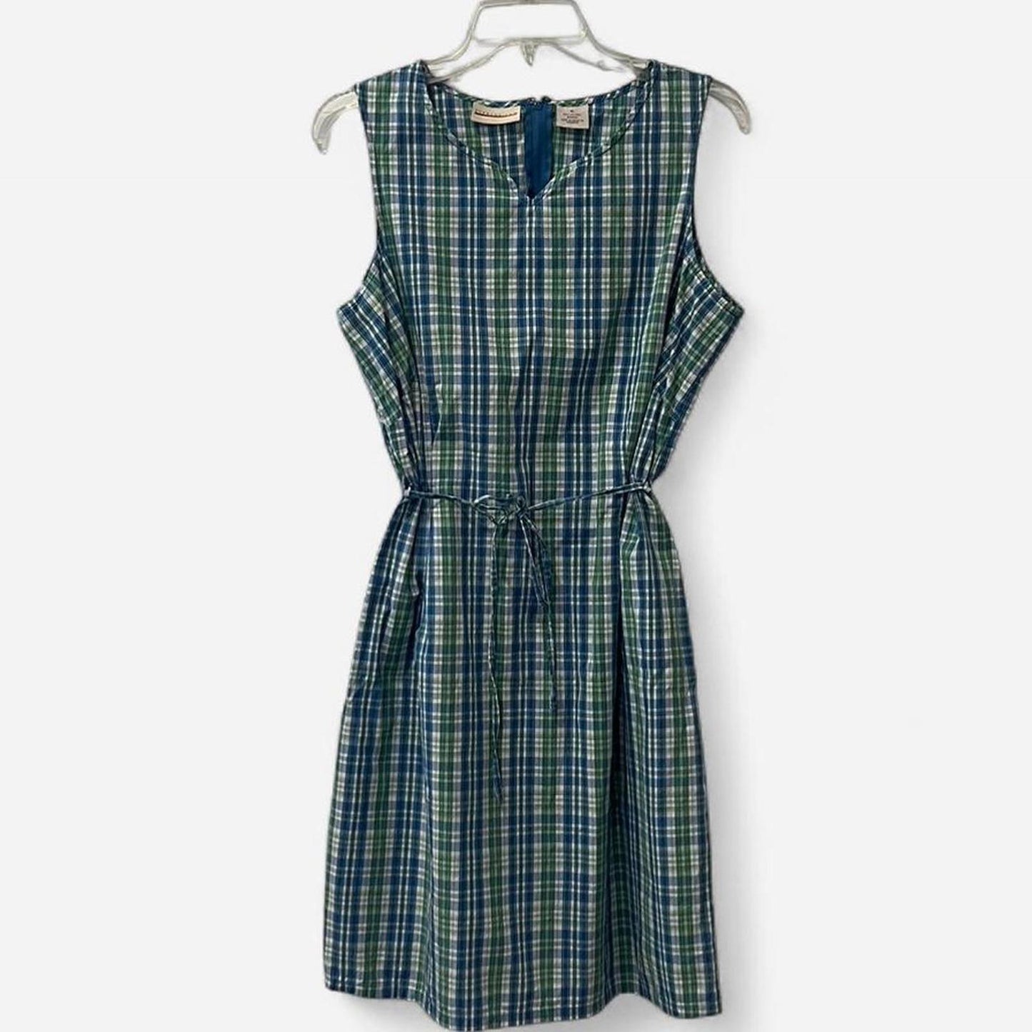Vintage 90s Cotton Plaid Shift Dress