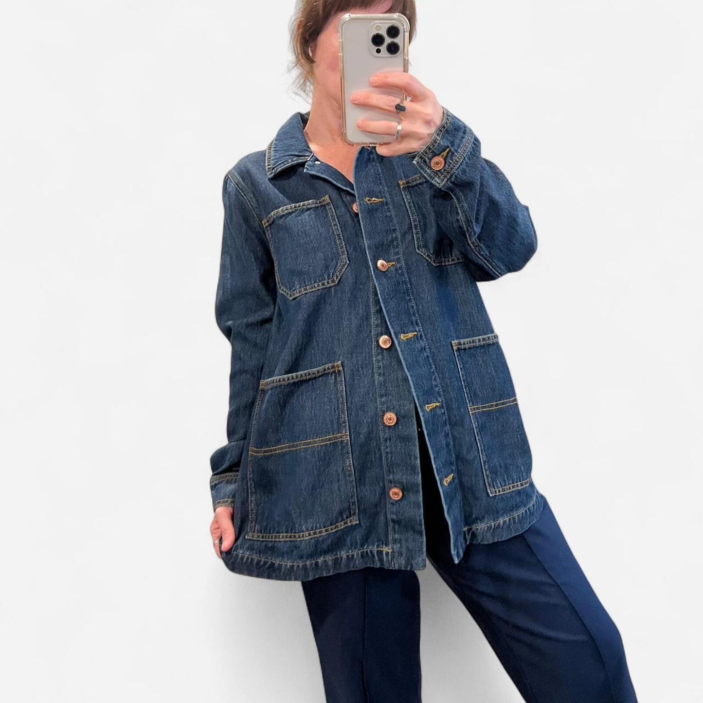 Dark Wash Denim Utility Jacket Small